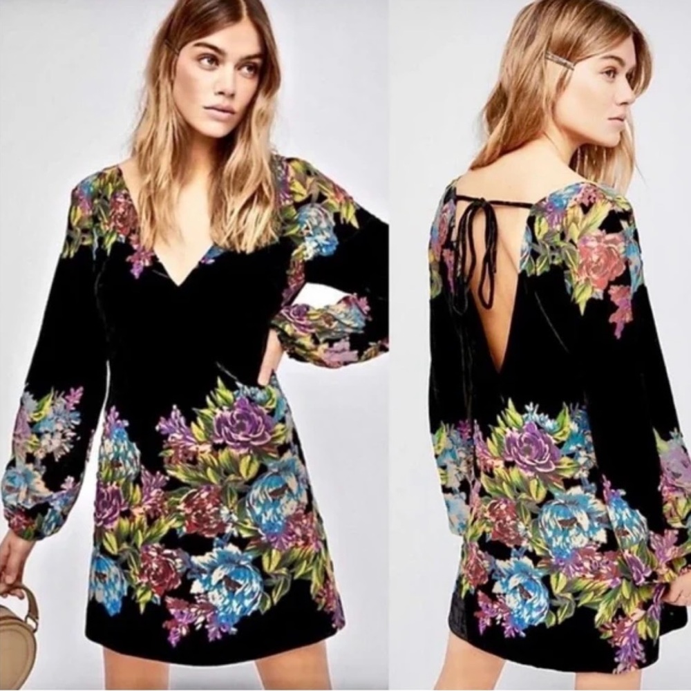 Free People Misha Burnout Velvet Dress